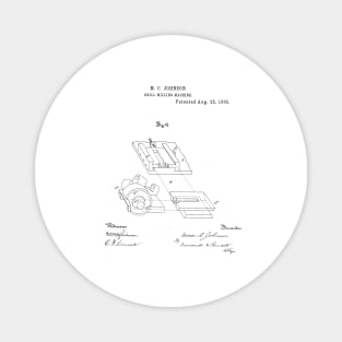 Drill Milling Machine Vintage Patent Hand Drawing Magnet